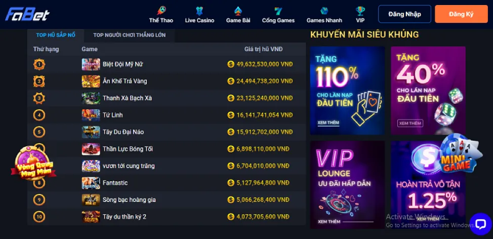 Người chơi ăn jackpot lớn trên máy đánh bạc tại 23bet nhà cái